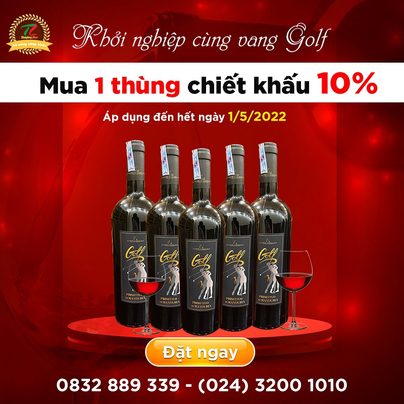 giam 10 khi mua tu 1 thung ruou vang y golf primitivo di manduria